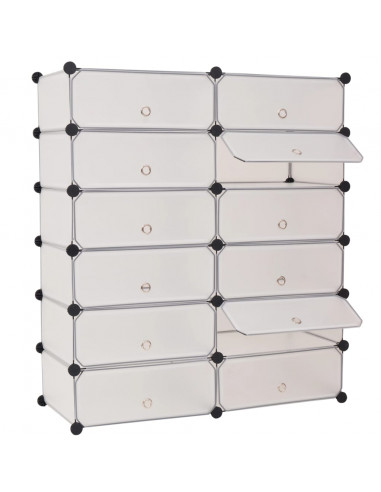 Scarpiera Modulare a 12 Scomparti Bianca