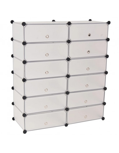 Scarpiera Modulare a 12 Scomparti Bianca