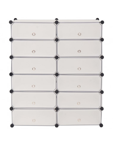 Scarpiera Modulare a 12 Scomparti Bianca