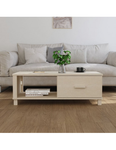 Tavolino HAMAR Miele 100x55x35 cm in Legno Massello di Pino