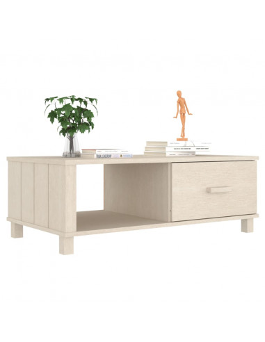 Tavolino HAMAR Miele 100x55x35 cm in Legno Massello di Pino