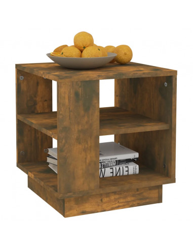 Tavolino da Salotto Rovere Fumo 40x40x43 cm Legno Multistrato