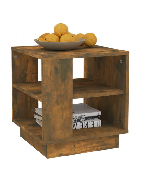 Tavolino da Salotto Rovere Fumo 40x40x43 cm Legno Multistrato