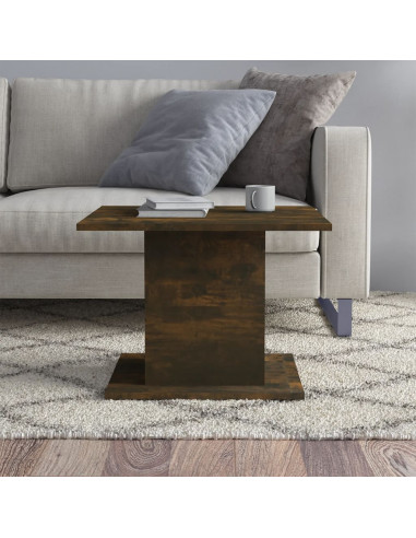 Tavolino da Salotto Rovere Fumo 55,5x55,5x40 cm in Truciolato