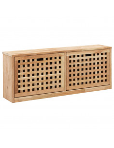 Panca con Scarpiera 94x20x38 cm in Legno Massello di Noce 2