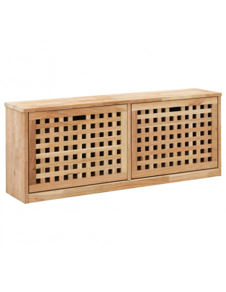 Panca con Scarpiera 94x20x38 cm in Legno Massello di Noce