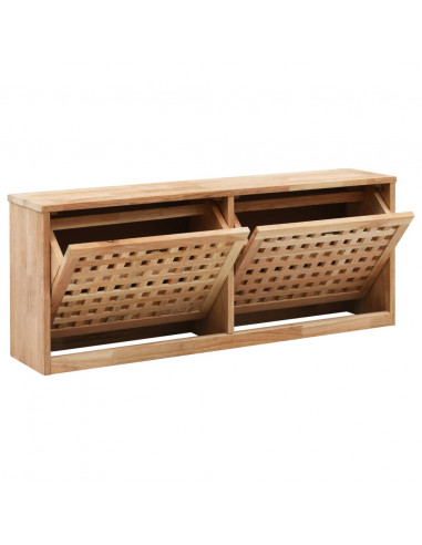 Panca con Scarpiera 94x20x38 cm in Legno Massello di Noce