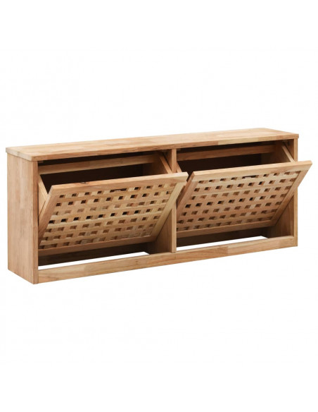 Panca con Scarpiera 94x20x38 cm in Legno Massello di Noce