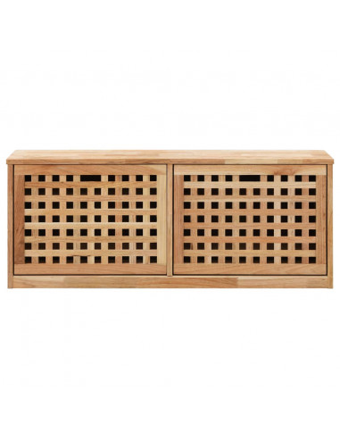 Panca con Scarpiera 94x20x38 cm in Legno Massello di Noce