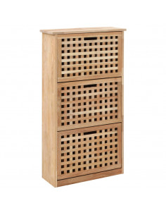 Panca con Scarpiera 55x20x104 cm in Legno Massello di Noce 2