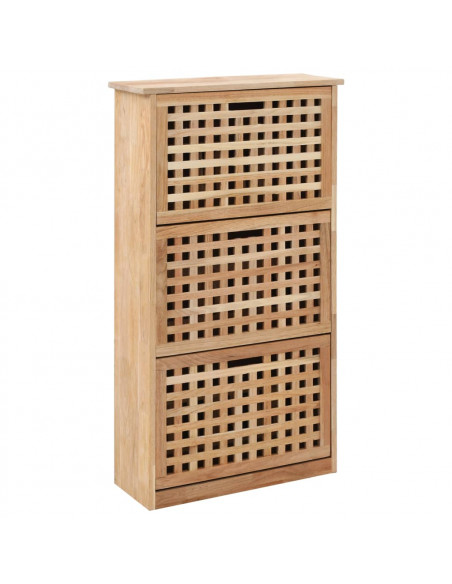 Panca con Scarpiera 55x20x104 cm in Legno Massello di Noce