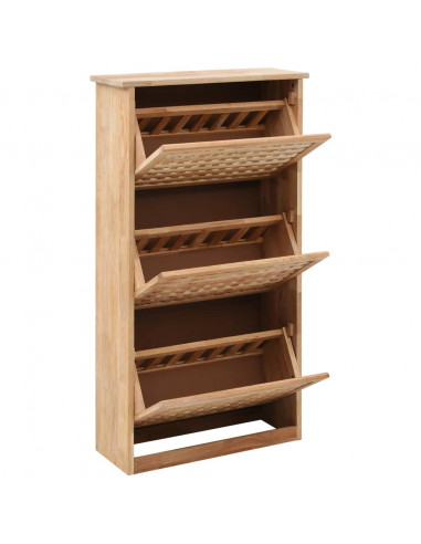 Panca con Scarpiera 55x20x104 cm in Legno Massello di Noce