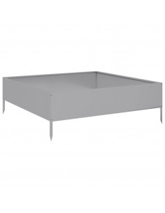 Fioriera Rialzata da Giardino 100x100x33,5cm in Acciaio Zincato 2