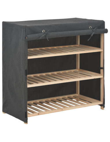 Scarpiera con Rivestimento Grigia 79x40x80 cm in Tessuto