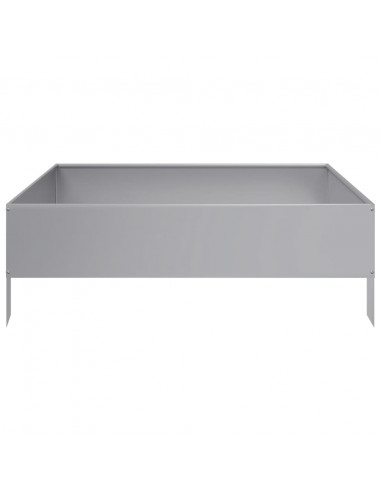 Fioriera Rialzata da Giardino 100x100x33,5cm in Acciaio Zincato