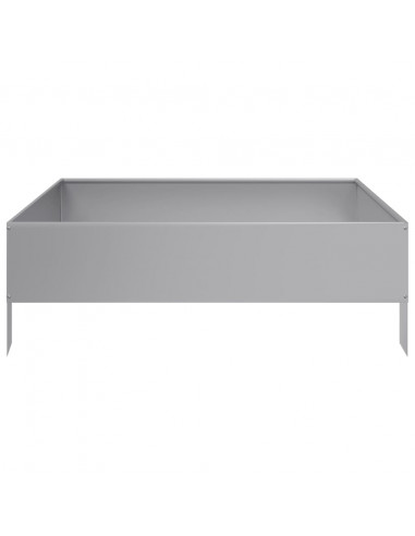 Fioriera Rialzata da Giardino 100x100x33,5cm in Acciaio Zincato