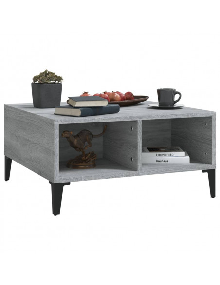 Tavolino da Salotto Grigio Sonoma 60x60x30 cm in Truciolato