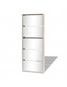 Scarpiera a 5 Strati con Specchio Rovere 63x17x169,5 cm 2