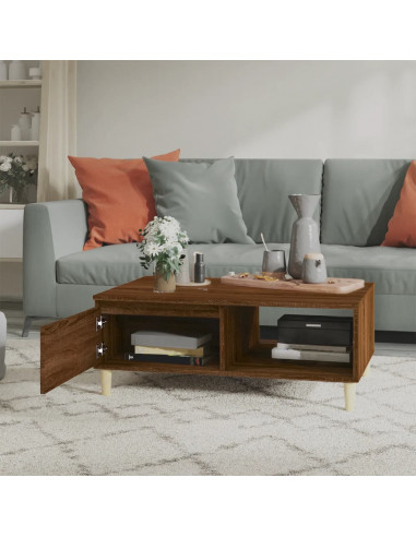 Tavolino da Salotto Rovere Marrone 90x60x35 cm in Truciolato