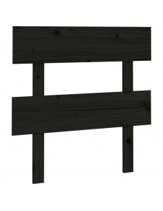 Testiera per Letto Nera 93,5x3x81cm in Legno Massello di Pino 2