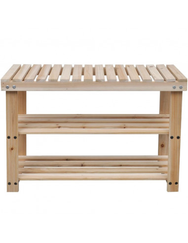 Scarpiera 2 in 1 con Piano d'Appoggio 2 pz in Legno Massello