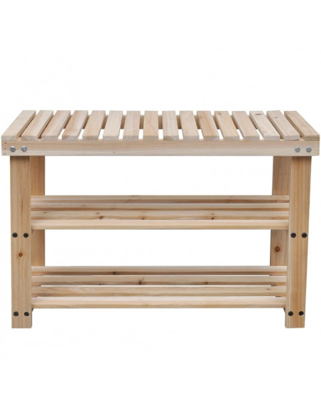 Scarpiera 2 in 1 con Piano d'Appoggio 2 pz in Legno Massello