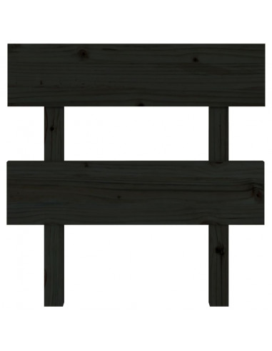 Testiera per Letto Nera 93,5x3x81cm in Legno Massello di Pino