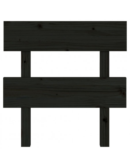 Testiera per Letto Nera 93,5x3x81cm in Legno Massello di Pino