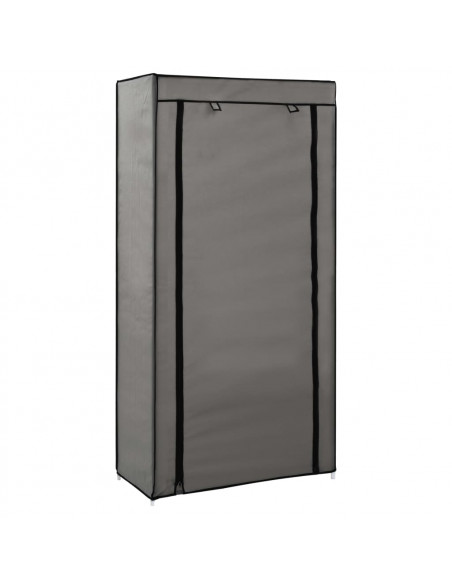 Scarpiera Coperta Grigia 58x28x106 cm in Tessuto