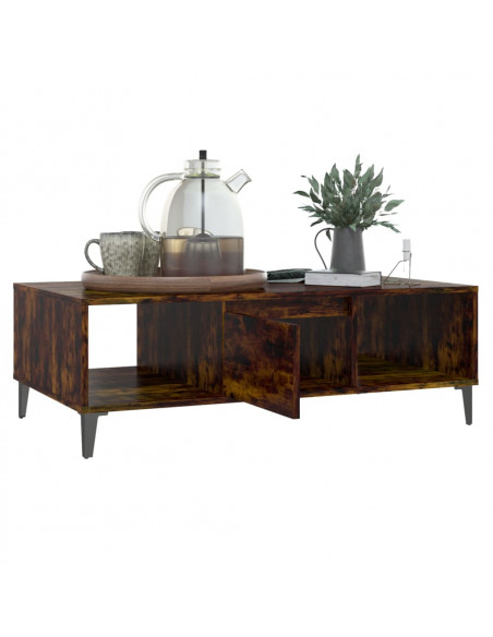 Tavolino da Salotto Rovere Fumo 103,5x60x35cm in Truciolato