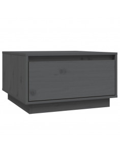 Tavolino da Salotto Grigio 55x56x32 cm Legno Massello di Pino 2