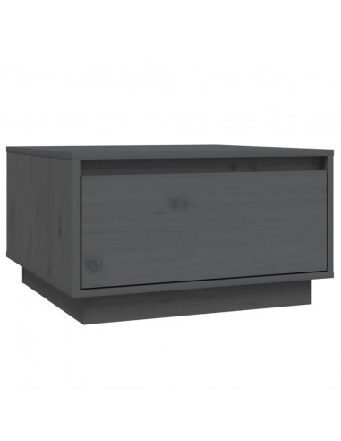 Tavolino da Salotto Grigio 55x56x32 cm Legno Massello di Pino