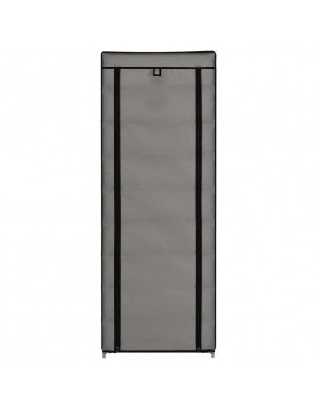 Scarpiera con Rivestimento in Tessuto Grigio 57x29x162 cm