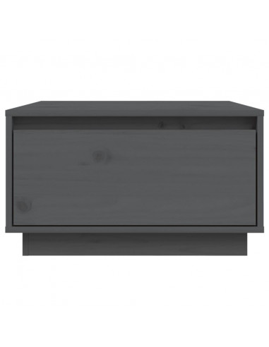 Tavolino da Salotto Grigio 55x56x32 cm Legno Massello di Pino