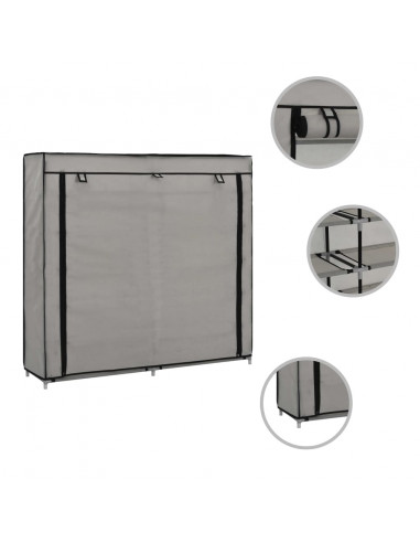 Scarpiera Coperta Grigia 115x28x110 cm in Tessuto