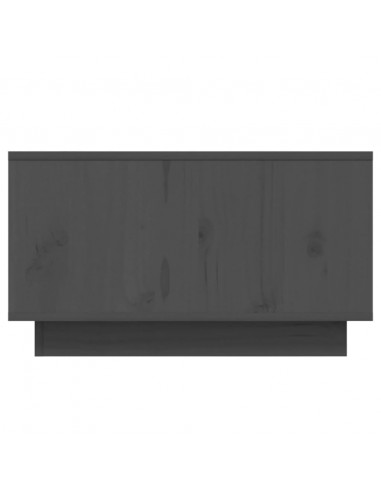 Tavolino da Salotto Grigio 55x56x32 cm Legno Massello di Pino