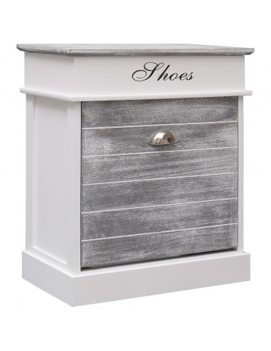 Scarpiera Grigia 50x28x58 cm in Legno di Paulownia