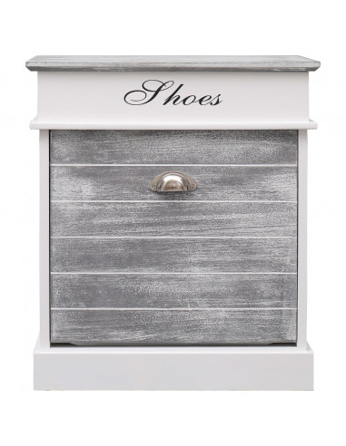 Scarpiera Grigia 50x28x58 cm in Legno di Paulownia