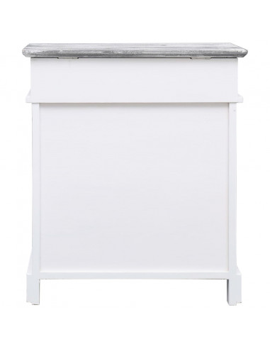 Scarpiera Grigia 50x28x58 cm in Legno di Paulownia