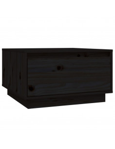 Tavolino da Salotto Nero 55x56x32 cm Legno Massello di Pino 2