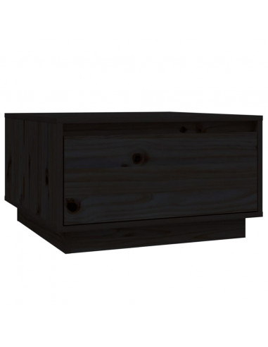 Tavolino da Salotto Nero 55x56x32 cm Legno Massello di Pino