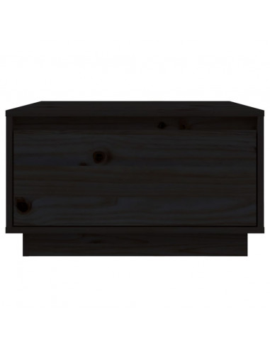 Tavolino da Salotto Nero 55x56x32 cm Legno Massello di Pino