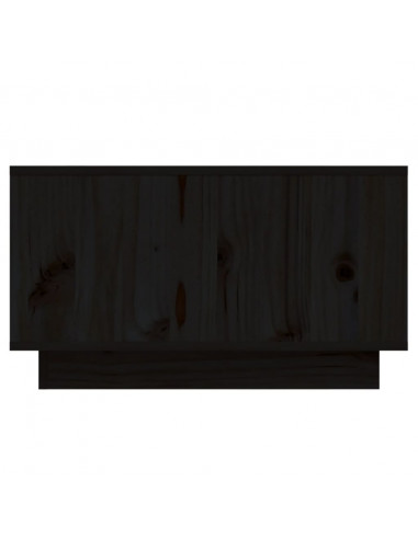Tavolino da Salotto Nero 55x56x32 cm Legno Massello di Pino
