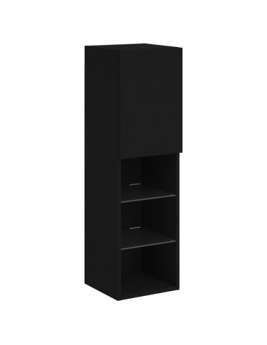 Mobile TV con Luci LED Nero 30,5x30x102 cm