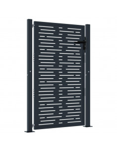 Cancello Giardino Antracite 105x155 cm Acciaio Design Quadrato 2