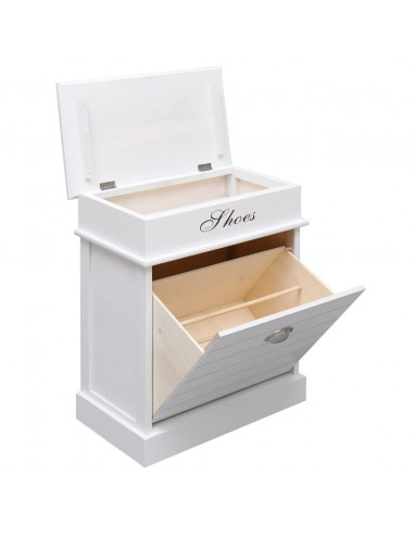 Scarpiera Bianca 50x28x58 cm in Legno di Paulownia