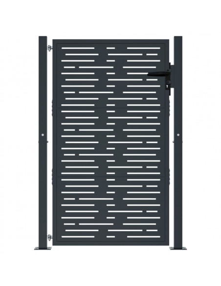 Cancello Giardino Antracite 105x155 cm Acciaio Design Quadrato