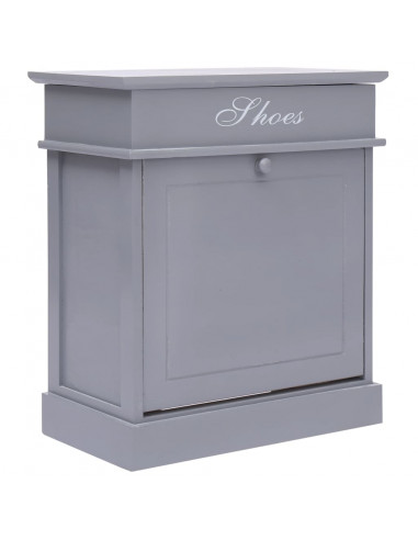 Scarpiera Grigia 50x28x58 cm in Legno di Paulownia