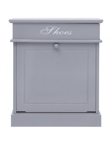 Scarpiera Grigia 50x28x58 cm in Legno di Paulownia