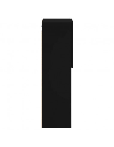 Mobile TV con Luci LED Nero 30,5x30x102 cm